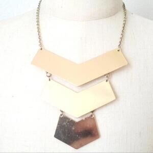 Gold Tone Simplistic Statement Necklace